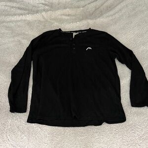 Men’s XL Black Long Sleeve Henley Shirt